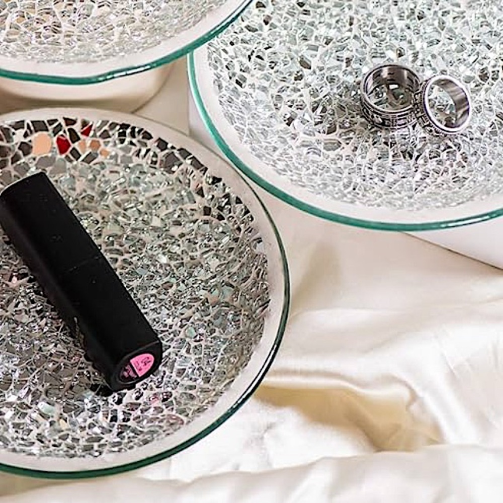 Mosaic Mirrored Glass Dish